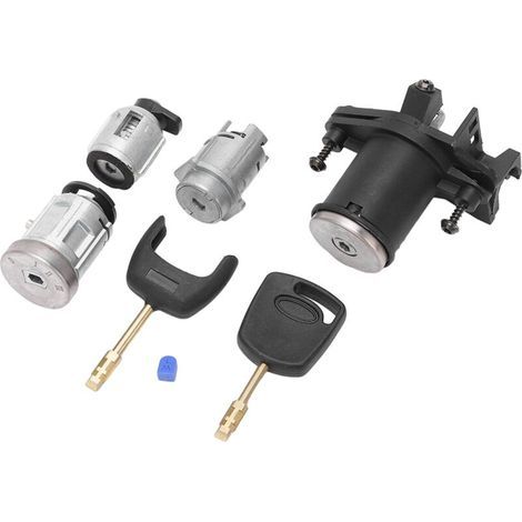 Ensemble de cylindres de serrure de porte et interrupteur d'allumage pour Ford Fiesta MK5 – 4 cylindres, 2 clés, alliage d'aluminium - A22050 (1/4)