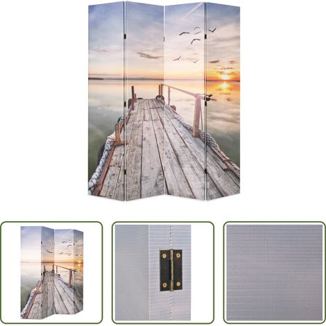 Paravent -  Cloison de séparation pliable 160 x 170 cm Lac (1/5)