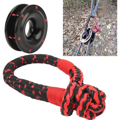 Accessoires pour treuil de remorque, poulie de fixation de corde + corde de remorque pour véhicules tout-terrain, VTT, UTV, remorques Jeep, camions, SUV, dépannage 4x4.