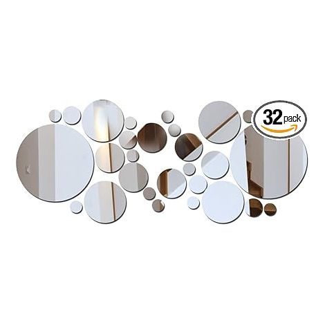 Acrylic Mirror Wall Stickers Round Flexible Wall Stickers Living Room Bedroom (1/5)