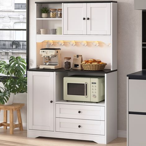 Mueble de cocina 100 x 40 x 163 cm con LED, enchufes y USB (1/5)