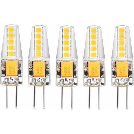 Lot de 5 ampoules LED G4 Blanc naturel 4000K AC / DC 12V 3W 200LM remplacement g4 20w halogène Pas de variateur Pas de scintillement Ampoule à culot à broches led (1/4)