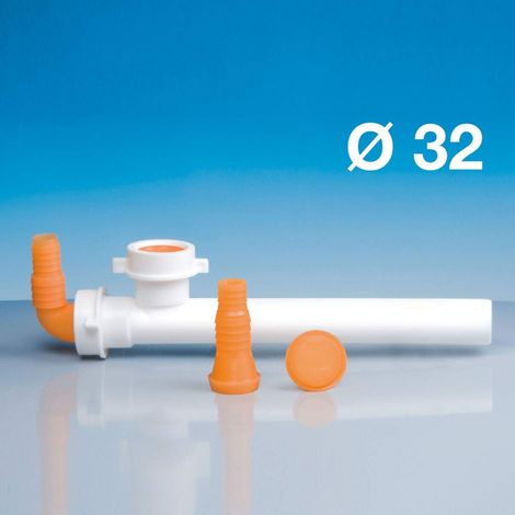 Anschlussrohr zweiweg Anschlüsse für Waschmaschinen LIRA 8.2643.02 - 8.2643.04  Grau