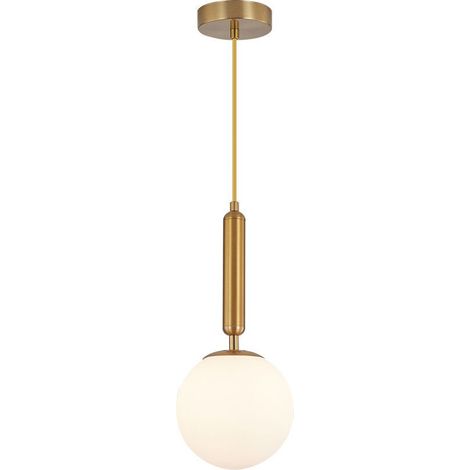 Suspension en verre opalin 1xG9 10W – finition Doré (1/4)