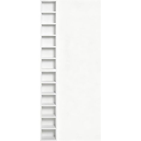 Estantería blanca para CD de 12 compartimentos, torre multimedia de aglomerado y MDF (1/5)