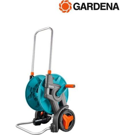 Gardena – Enrouleur tuyau arrosage sur roues – Longueur tuyau max 60m – Dispositif anti-goutte – Raccord pivotant pour éviter vrillage