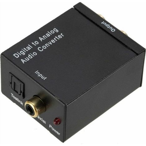 Convertisseur Audio Numérique vers Analogique, Boîte de Commutation Audio Optique vers RCA, Noir (1/5)