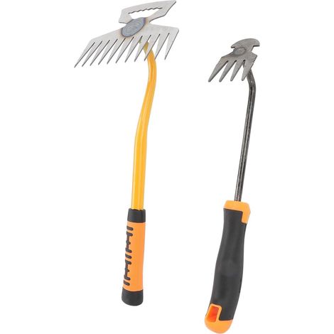 Small Garden Rake Weeding Tool Garden Weeding Tools 4 Teeth 11 Teeth Garden Rake with Rubber Handle for Garden (1/5)