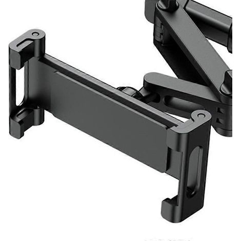 Support téléphone et tablette pour voiture, rotatif extensible, fixation universelle sur appui-tête ou bouche d'aération, modèle pliable. (1/4)