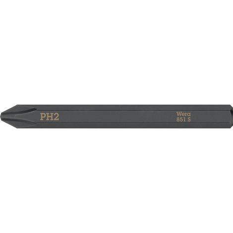 Bit 851 S PH 2x70mm 1/4 inch PH 2x70mm L.70mm WERA (Per 5) (1/2)