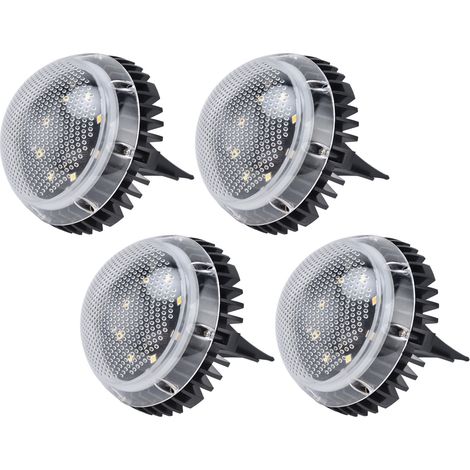 Lot de 4 lampes solaires de jardin à 8 LED, lampes de sol extérieures pour trottoir, cour, pelouse, terrasse, allée, jardin, lumière blanche (1/5)