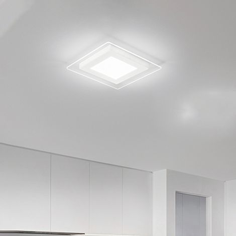 Bend Plafoniera LED 45W 2450LM - CCT 3000K 4000K 6000K in metallo colore bianco 48x48cm (1/2)