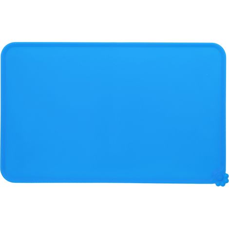 Tapis de repas en silicone antidérapant, étanche et anti-fuite pour chien et chat, bleu, accessoire de gamelle (1/5)