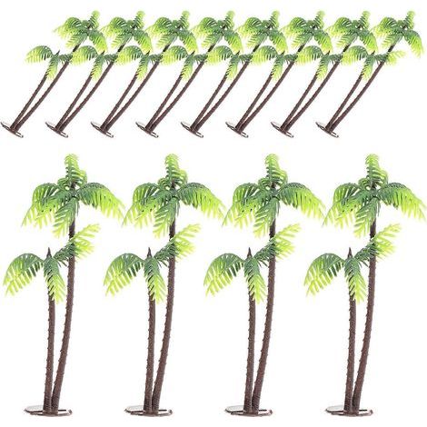 Set mit 12 Mini-Kunststoffblumentöpfen in Form von Kokospalmen, für Bonsai, Mikrolandschaften und DIY-Dekorationen - 1 (1/3)