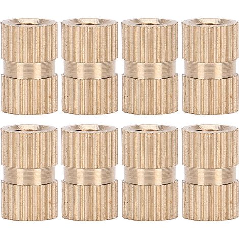 100pcs Écrou à moletage en cuivre M4 x 10 x 6, insert fileté professionnel, accessoire pour artisanat manuel (1/5)