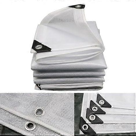 Bâche imperméable et robuste pour le camping et le mobilier de jardin, bâche blanche résistante aux intempéries, 1,5 m x 2 m (1/5)