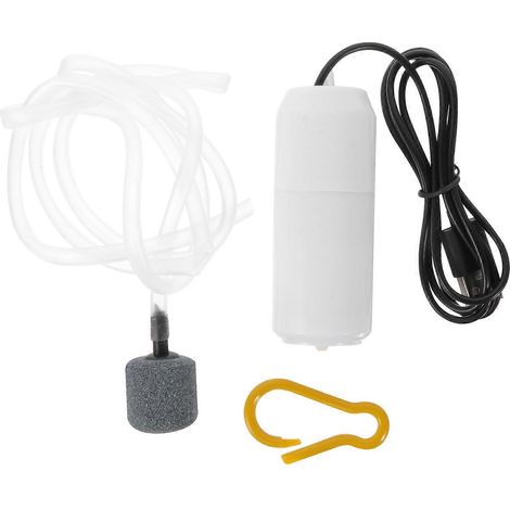Mini pompe à air pour aquarium, pompe à oxygène la plus silencieuse, pompe à air USB pour aquarium, mini pompe à oxygène USB blanche (1/3)