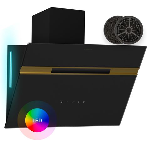 Klarstein Alina - Cappa aspirante  Classe energetica A  Touch  Illuminazione a LED  Scarico/ricircolo  600 m³/ora