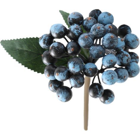 Künstlicher Stechpalmenzweig mit Beeren, künstliche Weihnachtsbeeren, kleiner Fruchtstrauß, Wohnzimmerdekoration (B) (1/5)