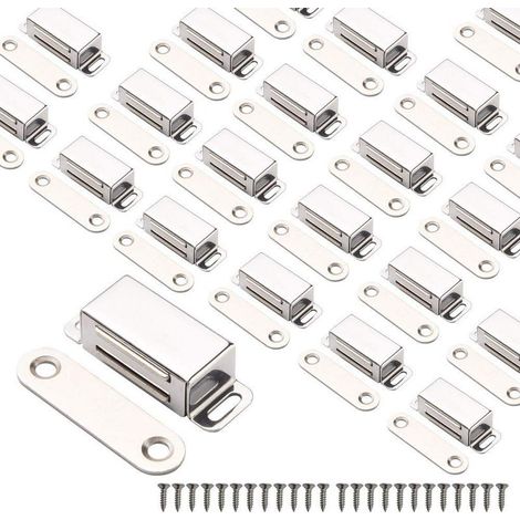 Magneti armadio dispositivo di chiusura della porta dell'armadio per cucina bagno ripostiglio armadio guardaroba Chiusure di gabinetto Fermo cassetto porta dell'armadio (Argento 6Pack) (1/5)