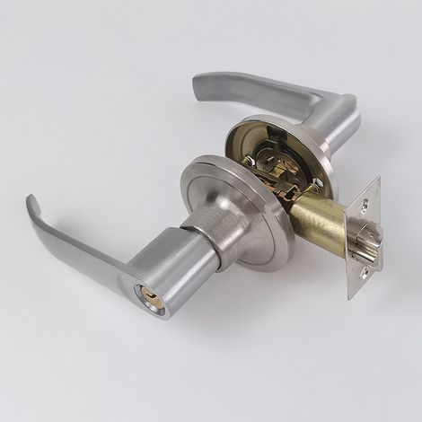 Kit de verrouillage de poignée de porte en alliage d'aluminium avec barre de sécurité et clés de verrouillage pour salle de bain et maison, épaisseur de porte 25-45 mm (1/4)