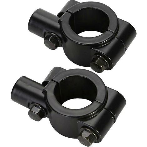 adaptateurs de rétroviseur de moto de 10 mm, fixation par pince, support de rétroviseur pour guidon de 25 mm (noir)-5.5X4CM-Black (1/2)