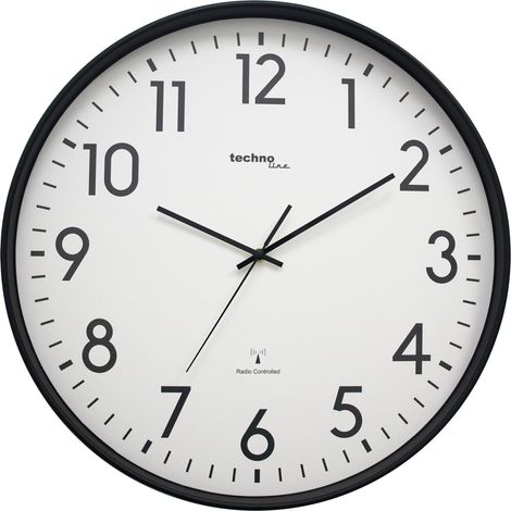 Technoline Funkwanduhr WT 8998 schwarz Standard Wanduhr