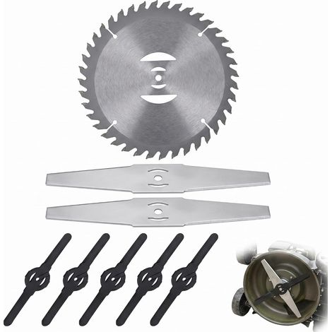 Lot de 8 Lames de Débroussailleuse et Coupe Bordure, Lames de Rechange en Métal pour Coupe-Bordure Électrique, Accessoires de Jardinage pour Ronces et Herbes Hautes (1/5)