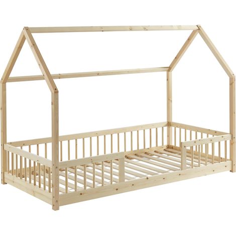 BAÏTA - Letto infantile capanna Tiny pino massiccio 90 x 190 rete inclusa (1/5)
