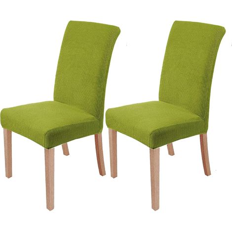 MINKUROW - Juego De 2 Fundas Elásticas Para Sillas De Comedor, Extraíbles Y Lavables, Fundas Para Sillas De Comedor, Modernas Y Elásticas, Decoración Para Oficina, Banquete, Boda, Fiesta (Verde Aguaca (1/5)