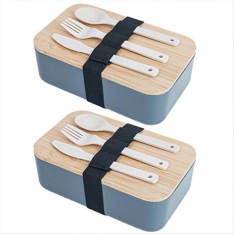 Boîte à lunch japonaise pour employés de bureau, style sushi, grise (1/5)