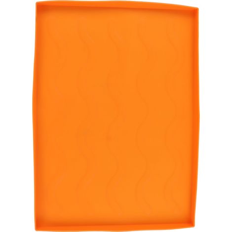 Tapis de protection en silicone pour plaque de cuisson, robuste et de qualité supérieure, pour barbecue et grillades, couleur orange moyen. (1/5)