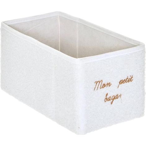 Boîte de Rangement Enfant "Mon Petit Bazar" 29x14cm Blanc (1/3)