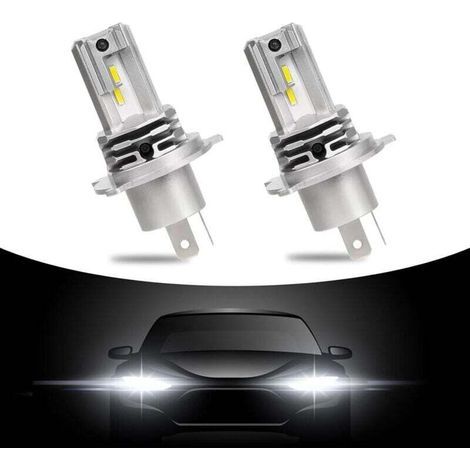 2 Pièces Ampoule H4 LED 6500K Blanche,60W Extrêmement Lumineuses,Plug and Play 12V Phares Pour Voiture et Moto (1/4)