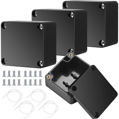 4 Pièces Boite de Derivation, Boîte de Jonction Electronique Extérieur Etanche IP65, Boîte de Connexion de Câblage Connecteurs Acrylonitrile butadiène styrène pour Électrique - 63x58x35mm (1/5)