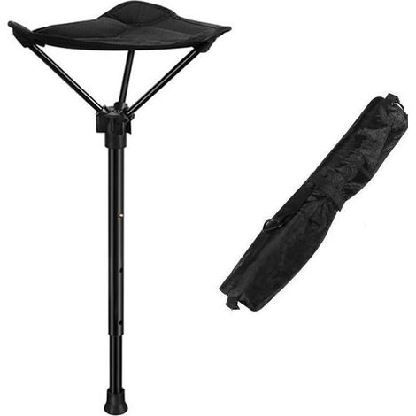 Tabouret réglable à une jambe - tabouret de camping pliant - chaise à une jambe - tabouret télescopique - tabouret pliant et rétractable, idéal pour la randonnée, les pique-niques et les voyages. (1/5)