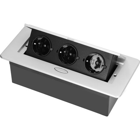 Kit de boîtier de prise électrique encastrée au sol et escamotable pour bureau, conforme à la norme européenne 250 V 16 A (1/5)