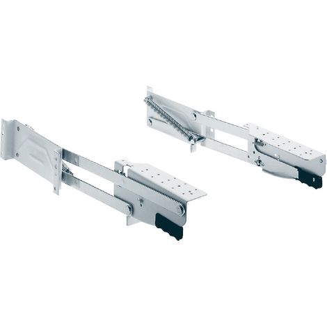 Ferrure de table robot escamotable – Charge 8 kg – Pour caisson 450 à 600 mm – Amortisseur sans – Décor blanc – Kesseböhmer (1/3)