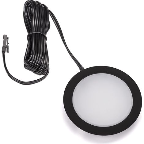 5er Pack - LED Möbeleinbauleuchte GIULIA 12 V 3W miniAMP schwarz warmweiß miniAMP