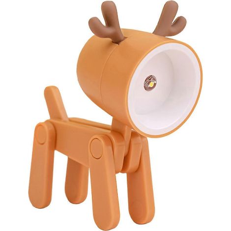 Niedliches Haustier-Nachtlicht, dekoratives Ornament, Geschenk, tragbarer Mini-Handyhalter, kreative LED-Schreibtischlampe-Dog-Orange