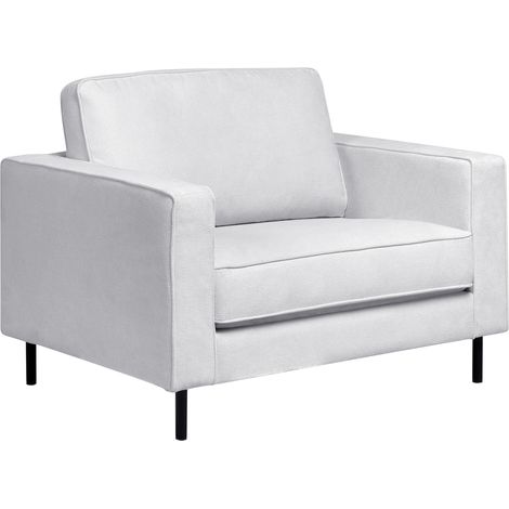 Sillón moderno minimalista de tela cojines patas de metal gris claro Savalen