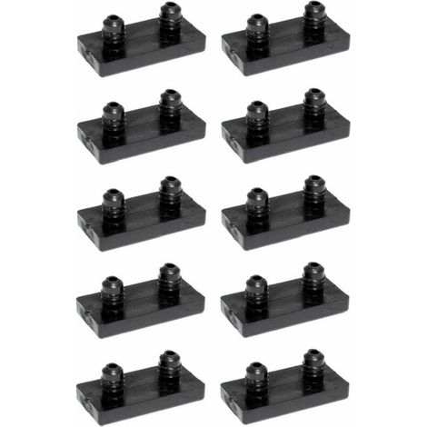 – Lot de 10 embouts de pieds de chaise en plastique noir – Dimensions 30x15mm – Protection des sols – Fixation facile avec pions de centrage (1/2)