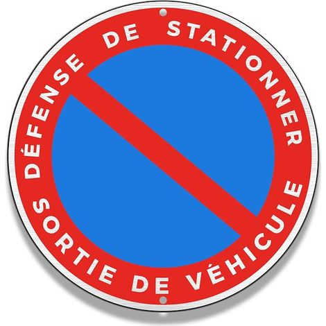 Vehicle Exit Parking Defense Sign, Reflective, Rigid and Round – Diameter φ30 cm, Safety Sign, Indoor/Outdoor, Aluminium Sign (1/5)
