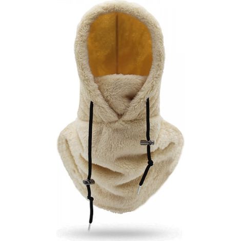 Cagoule Sherpa à capuche, masque de ski, cagoule d'hiver, coupe-vent, ajustable, chaude, à porter par-dessus un bonnet, écharpe, couleur Svart (1/5)