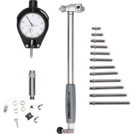 Jeu de comparateurs à cadran, précision 0,01 mm, outil de mesure en alliage d'aluminium, plage de mesure 50-160 mm (1/5)