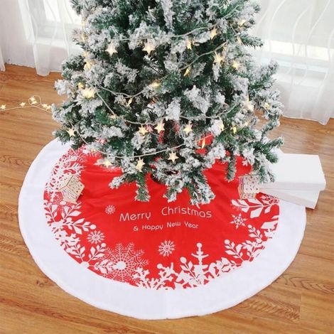 Green Mobility-Couverture de Sapin de Noël 122cm Couverture de Sapin de Noël Rond Rouge Sapin de Noël Couverture de Sapin de Noël Grand Flocon de Neige Décoration de Noël Sapin de Noël Couverture de S (1/5)