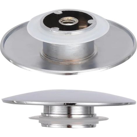 2 Pièces Bouchon de Vidange pour Évier, Bouton-poussoir de Rechange pour Évier de Salle de Bain, 66 mm, Bouchon d’évier Étanche avec Joint en Caoutchouc, Bouchon de Retournement pour Lavabo (1/5)