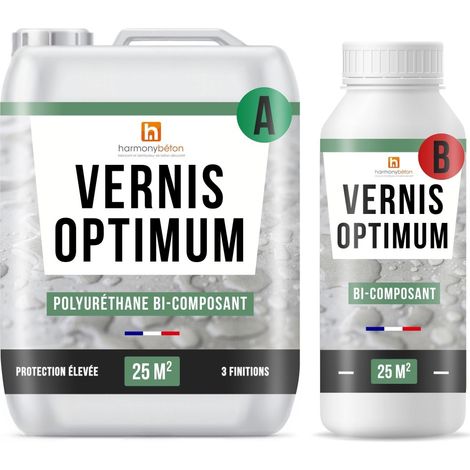 Vernis Optimum® bi composant PU - Kit de 4 kg Satinée - Harmony Béton