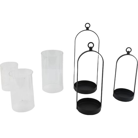 3 bougeoirs pilier verre clair couvercle moderne esthétique – Table suspension déco set maison, décoration (1/5)