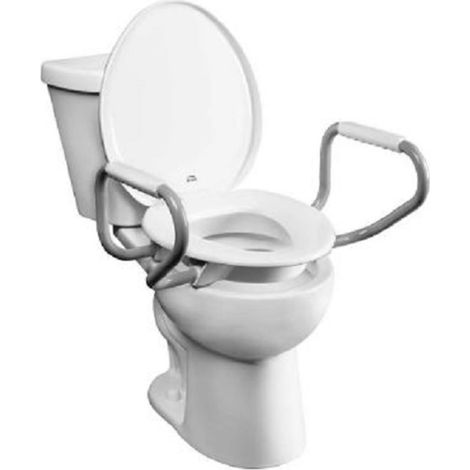 Abattant surélevé de 7,5 cm avec accoudoirs - Blanc- réf : 8532CPPXU000 - DUBOURGEL (1/4)